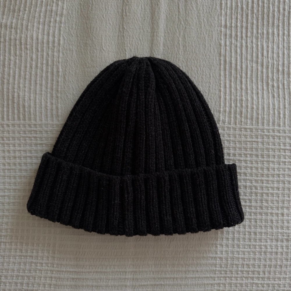 muji wool ribbed beanie